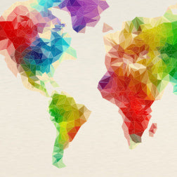 Adesivo Decorativo de Parede MAPA MUNDI COLOR